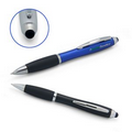 2-in-1 Stylus & Ball Point Pen w/ Rubberized Grip